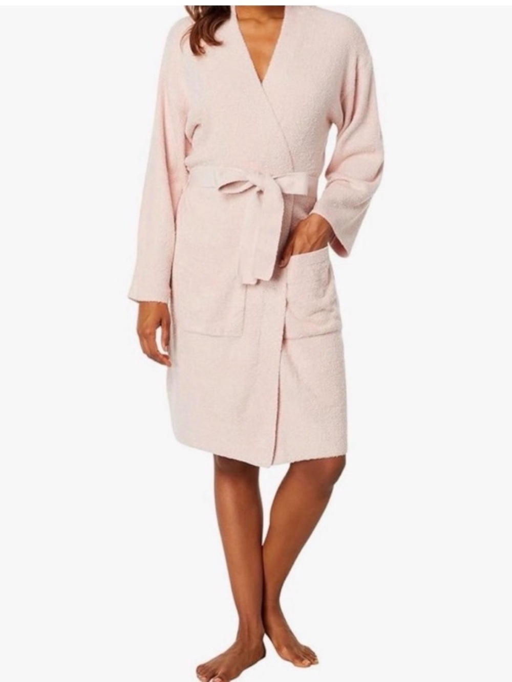 Barbie Pink Terry Cloth Robe with White Logo - Picture 2 of 7